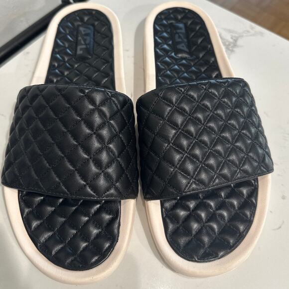 APL: Athletic Propulsion Labs Men's Black Lusso Slide Sandals, NWOT, Size 12 - Picture 2 of 4